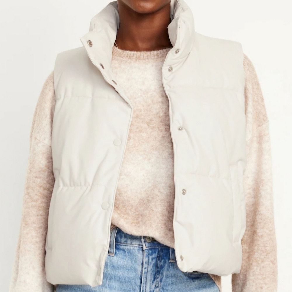 Old Navy Faux Leather Puffer Vest XXL